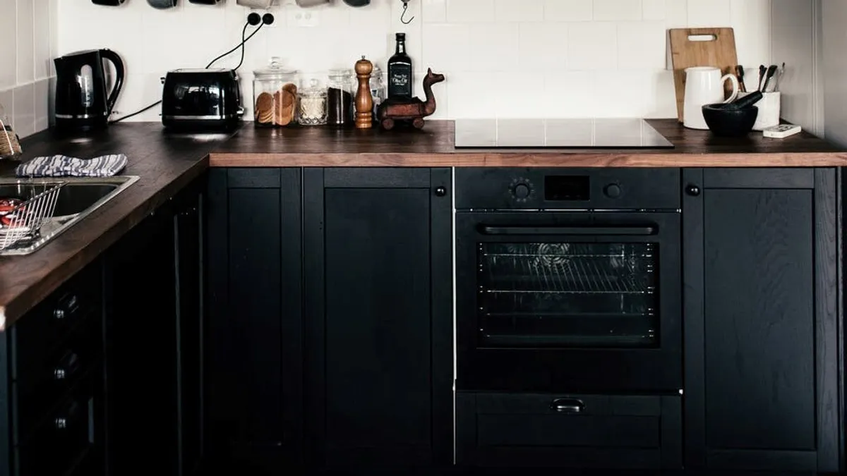 Black kitchen cabinets cupboards