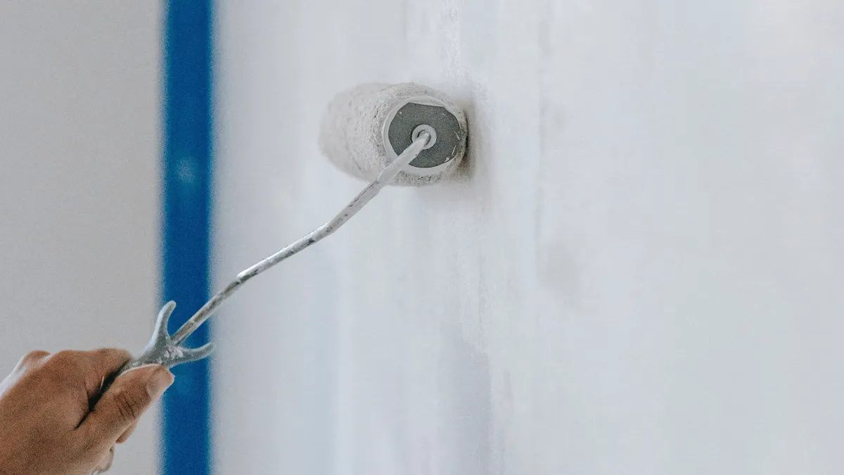 Painting bathroom wall