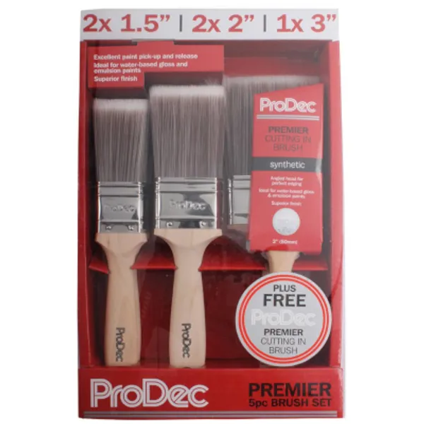 6pc PREMIER SYNTHETIC BRUSH SET FREE WOODWORKER BRUSH 400