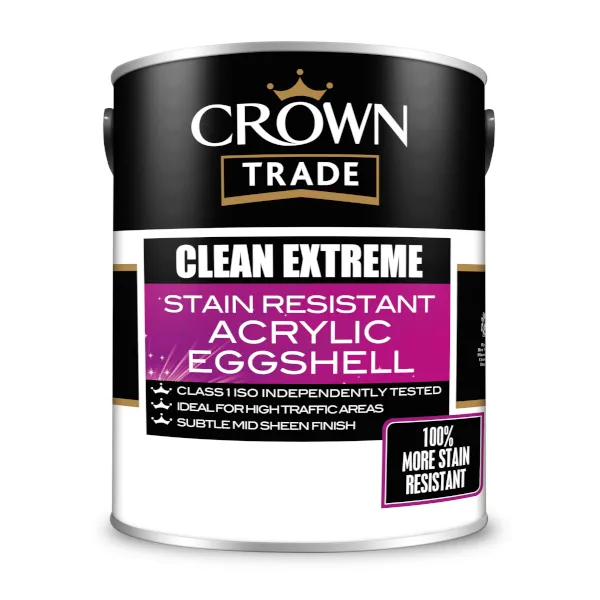 Crown Trade Clean Extreme Stain Resistant Acrylic Eggshell 5 L 600