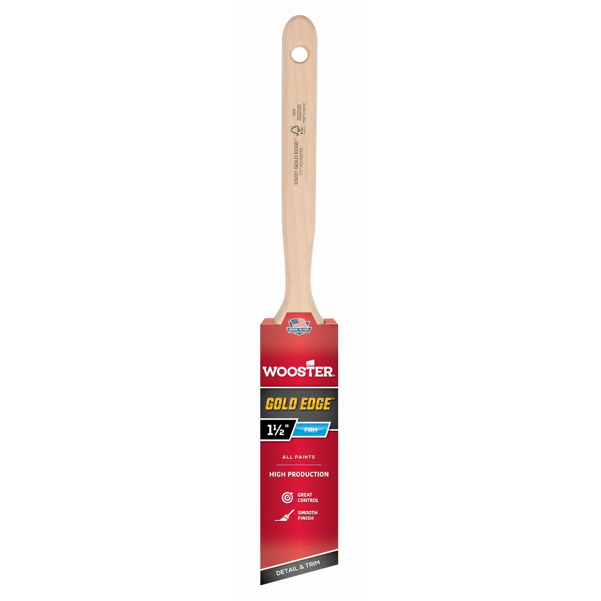 E5231 1 5 Gold Edge Angle Sash Brush Firm 1200