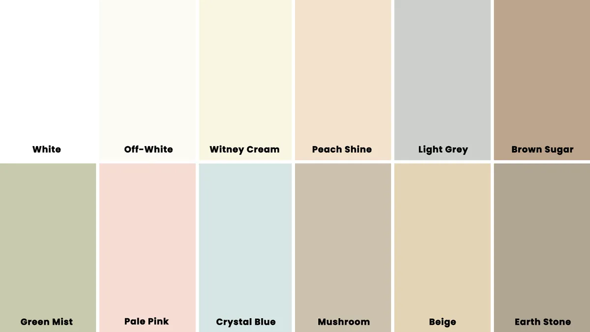 Emperor Masonry Paint Colour Chart