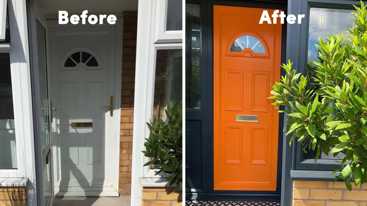 Painted UPVC doors and windows before and after