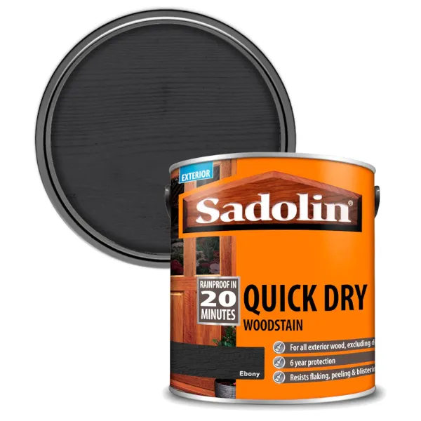 Sadolin quick dry woodstain ebony 2 5 litre 600x600