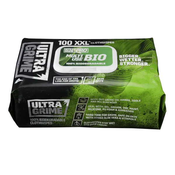 Ultra grime biodegradable wipes