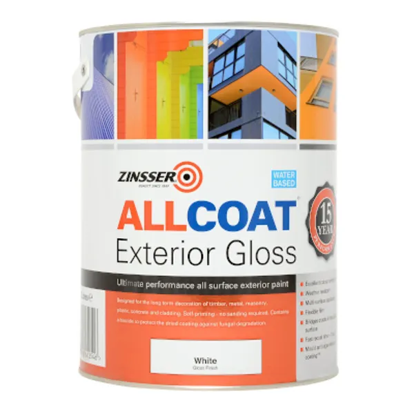 Zinsser allcoat exterior gloss white exterior paint 400