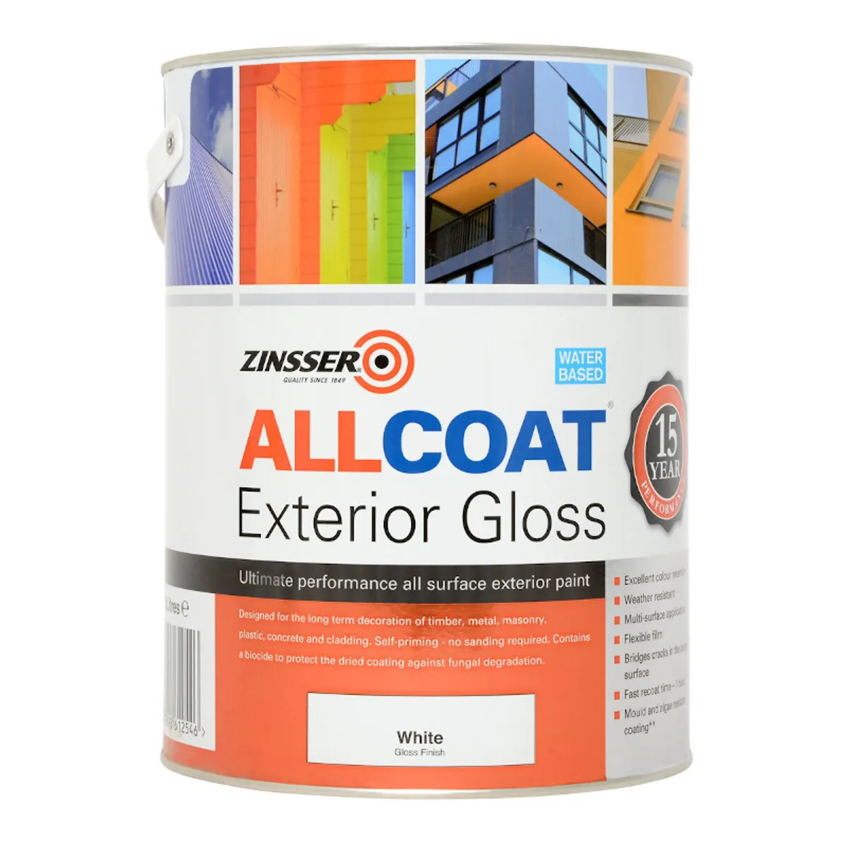 Zinsser allcoat exterior gloss white exterior paint 800